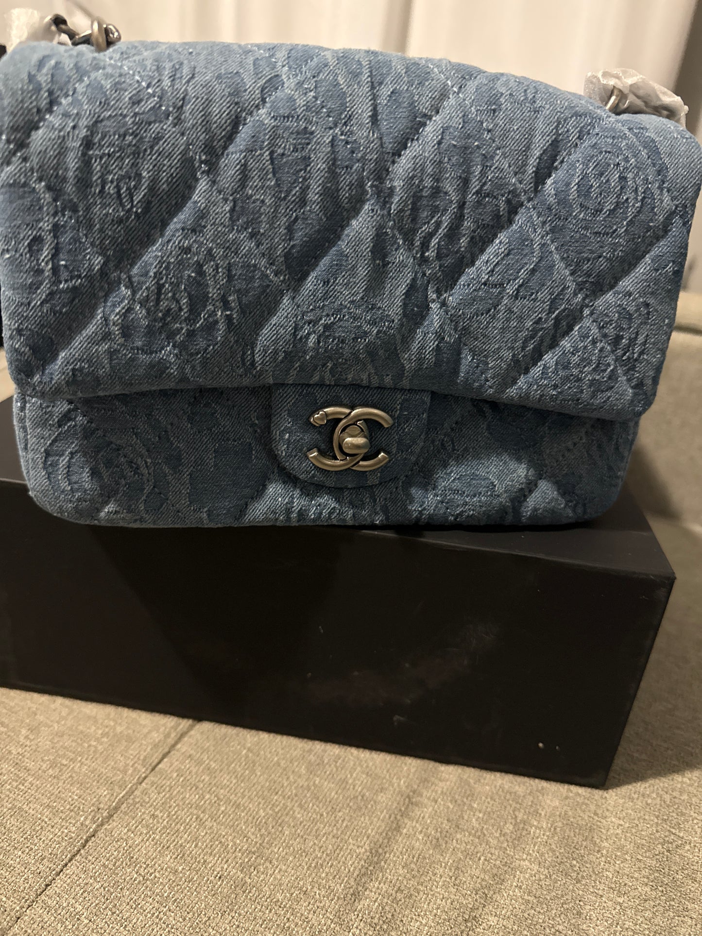 CC flip denim crossbody