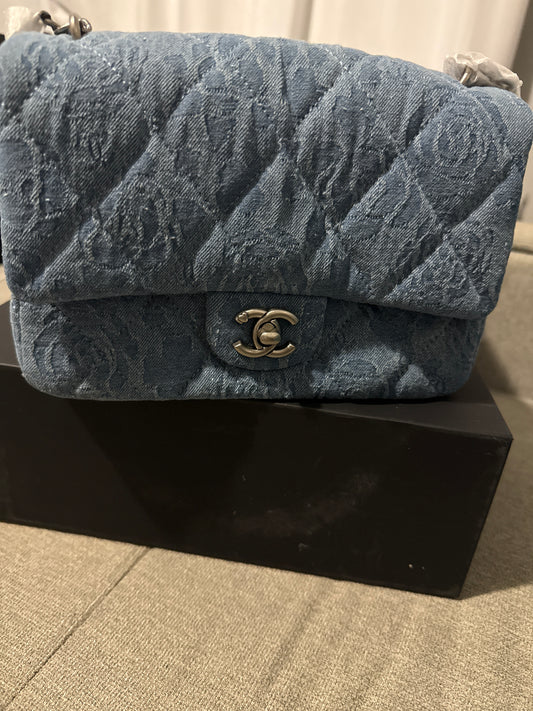 CC flip denim crossbody