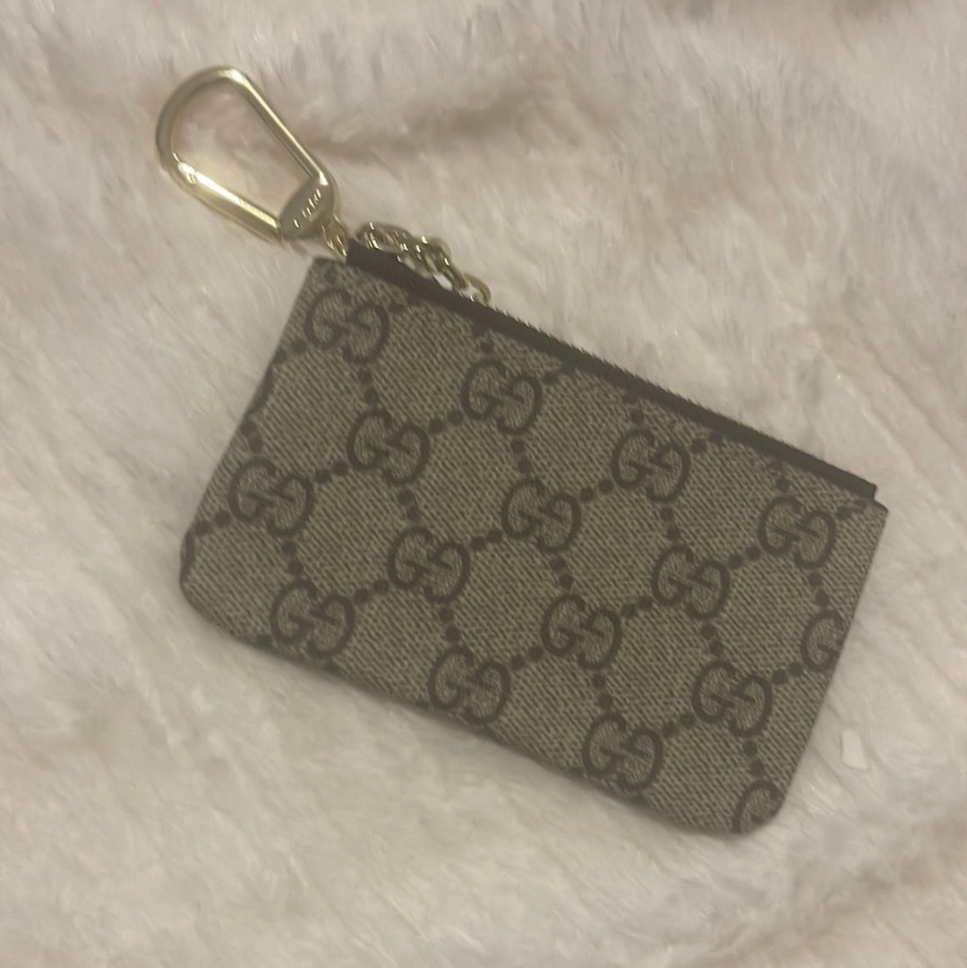 GG monogram coin purse w/key hook